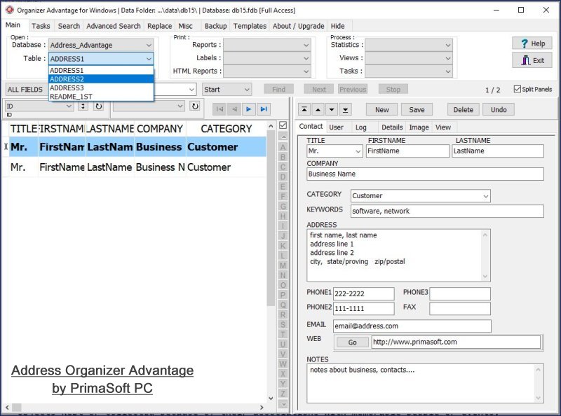 address book software for windows pcs templates